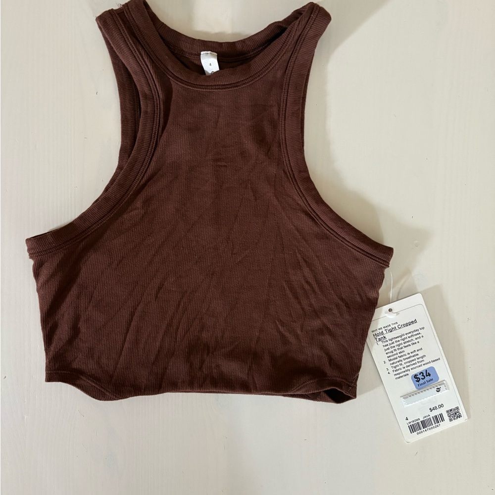 Lululemon brown cropped tank top